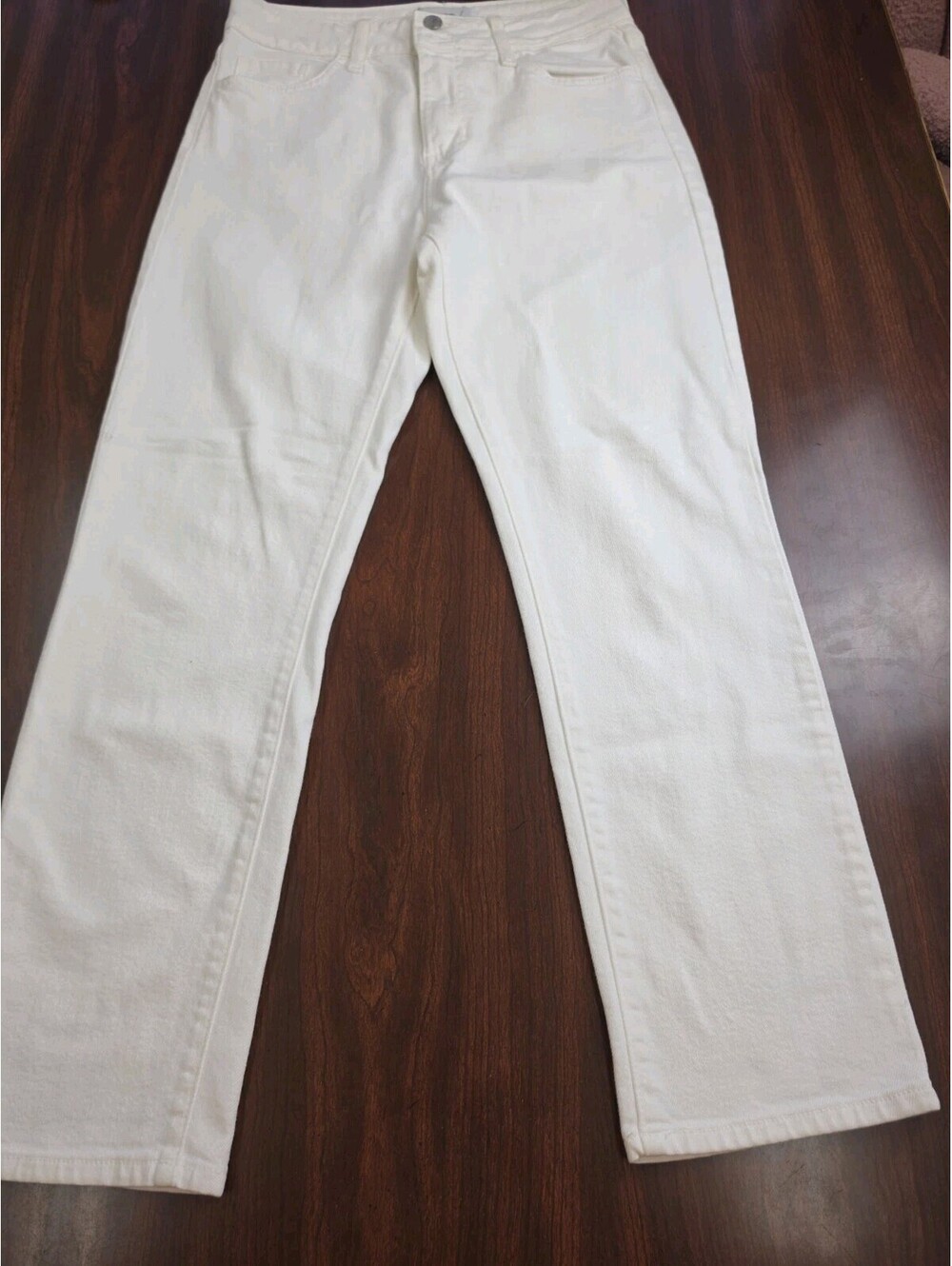 Just Black Denim Womens White High Rise Straight Leg Minimalist Jeans Size 28